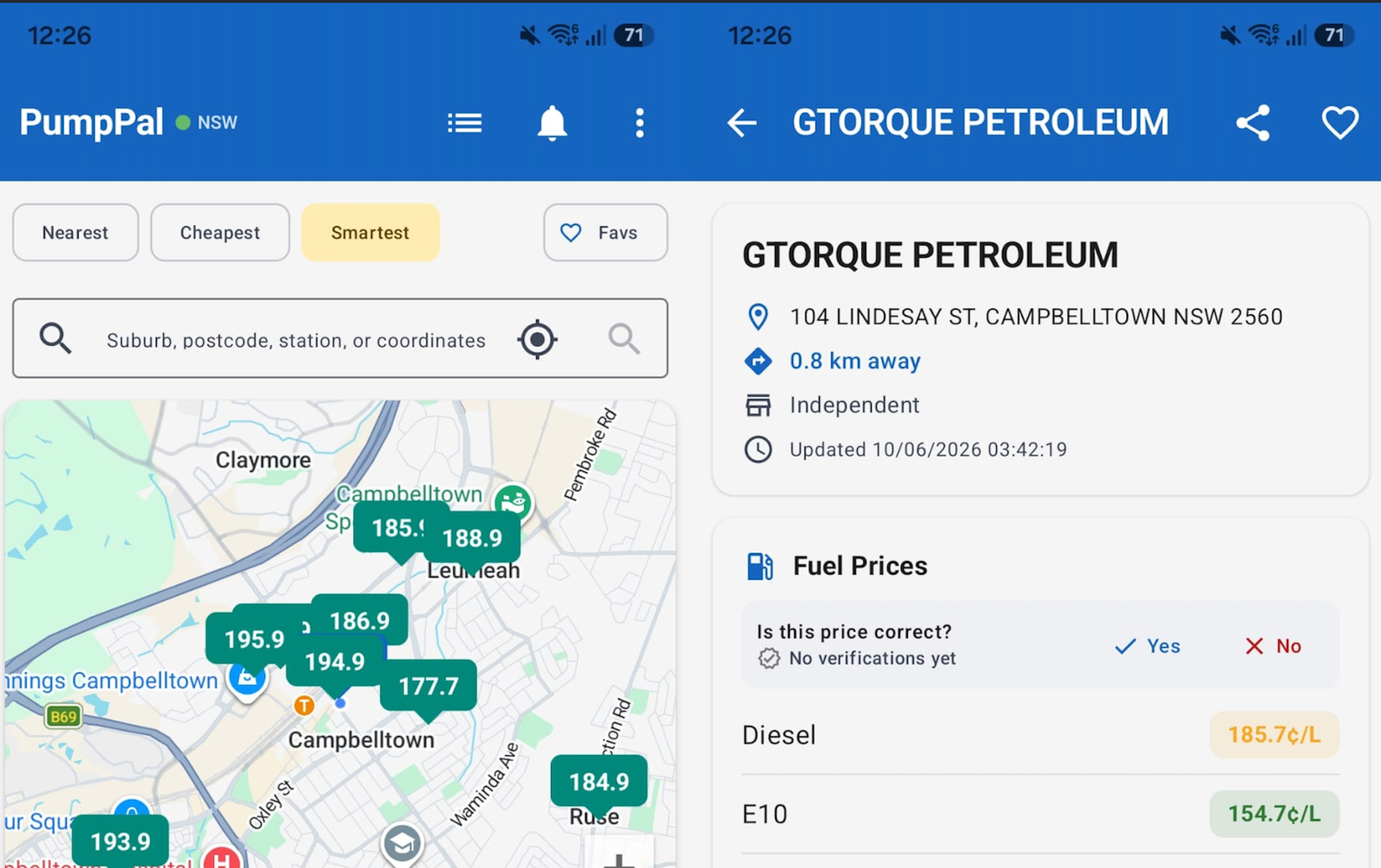 PumpPal mobile app for finding cheaper fuel